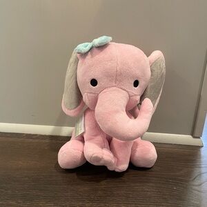 Bedtime Originals Twinkle Toes Pink Plush Elephant Stuffed Animal 10 Inch Hazel